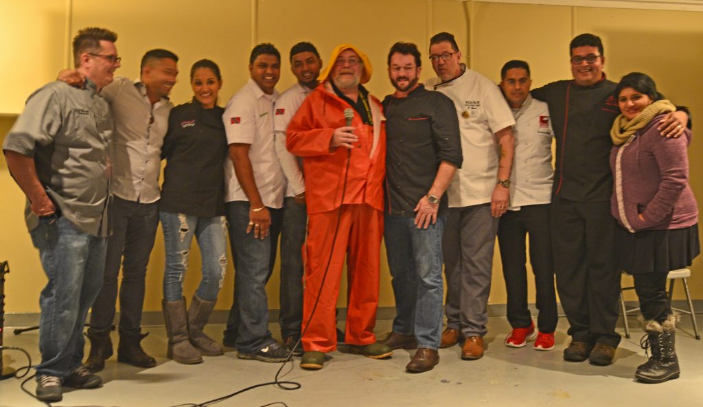 Bill Dawe with Trinidad Chefs following Screech In